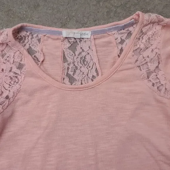 Rewind lace trim high low top pink medium - Picture 2 of 4